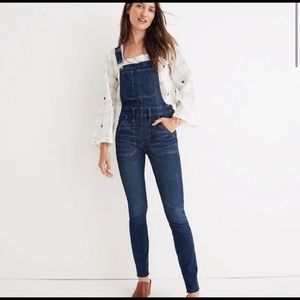 madewell skinny denim overalls M